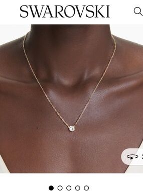 Swarovski Delicate Silver rSolitaire Pendant Necklace - Clear Stone
